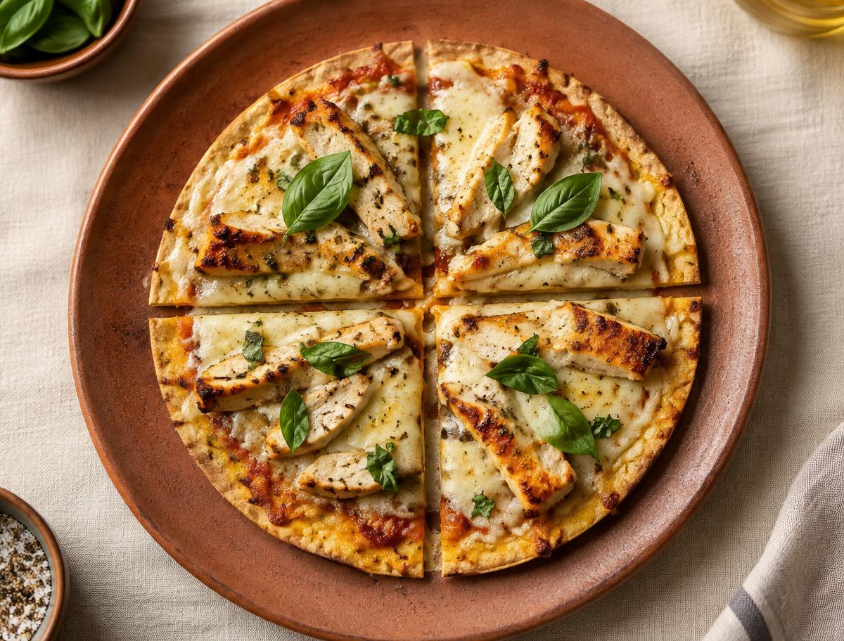 Pizza tortilla poulet